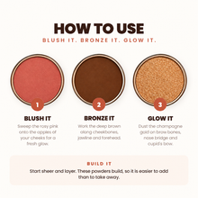Load image into Gallery viewer, 3-in-1 Face Palette - Deep Brown, Rosy Pink, Champagne Gold