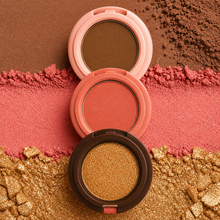 Load image into Gallery viewer, 3-in-1 Face Palette - Coral Pink, Medium Brown, Metallic Gold
