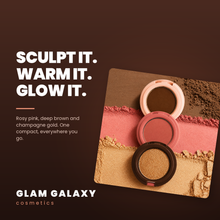 Load image into Gallery viewer, 3-in-1 Face Palette - Deep Brown, Rosy Pink, Champagne Gold
